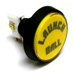 1 Bouton jaune "launch ball" pr flipper Williams Bally